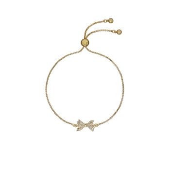 Ted Baker Gold Crystal Bow Slider Bracelet