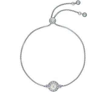 Ted Baker Silver Solitaire Halo Drawstring Bracelet