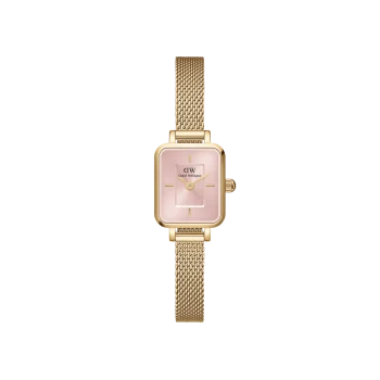 Daniel Wellington Ladies Quadro Mini Evergold Blush Dial Watch