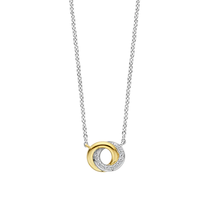 Ti Sento Milano Two-Tone Interlocking Circles Pendant