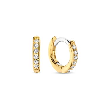 Ti Sento Milano Yellow Gold Cubic Zirconia Hoop Earrings