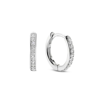 Ti Sento Milano Silver Cubic Zirconia Hoop Earrings