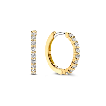 Ti Sento Milano Gold Cubic Zirconia Hoop Earrings