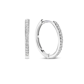 Ti Sento Milano Silver Cubic Zirconia Hoop Earrings
