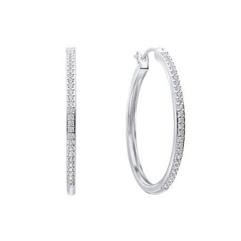 Diamonfire Cubic Zirconia 33mm Hoop Earrings