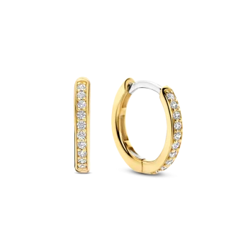 Ti Sento Milano Yellow Gold Cubic Zirconia Hoop Earrings