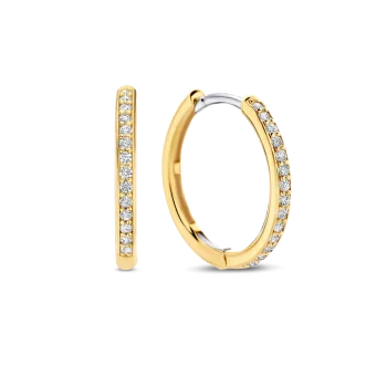 Ti Sento Milano Gold Cubic Zirconia Hoop Earrings