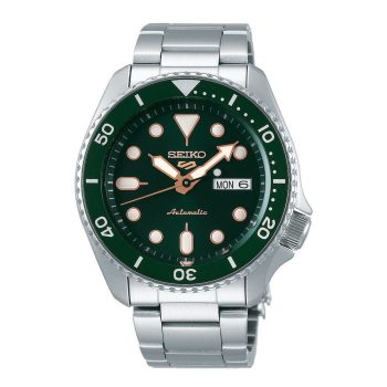 Seiko 5 Gents Sports 42.5mm Green Dial Bezel Bracelet Watch