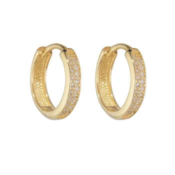 9ct Yellow Gold Cubic Zirconia Hoop Earrings