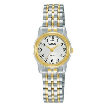 Ladies Lorus White Dial Two-Tone Bracelet Strap Watch