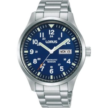 Lorus Gents Blue Dial Silver Strap Watch