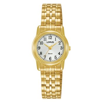 Lorus Ladies White Dial Gold Bracelet Strap Watch
