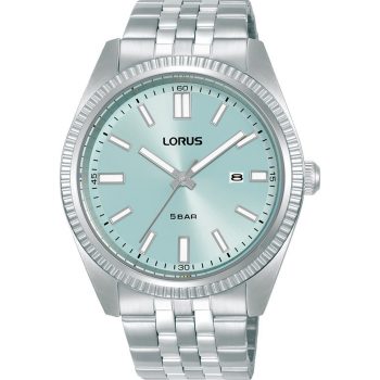 Lorus Gents Pale Blue Dial Silver Bracelet Strap Watch