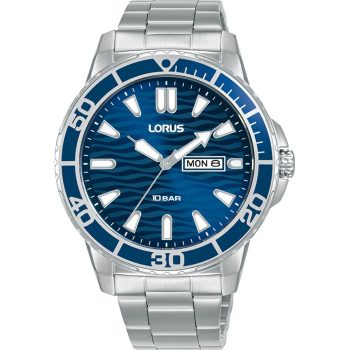 Lorus Gents Blue Dial Silver Bracelet Strap Watch