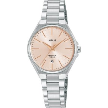 Lorus Ladies Pink Dial Silver Bracelet Strap Watch