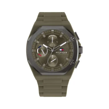 Tommy Hilfiger Gents Green Rubber Strap Watch