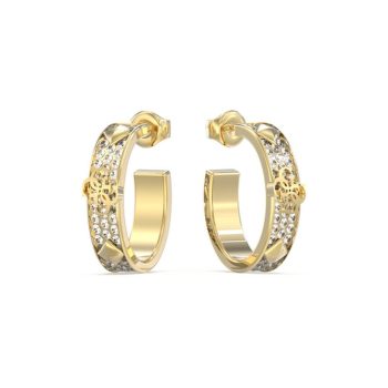 Guess Gold Crystal Hoop Earrings