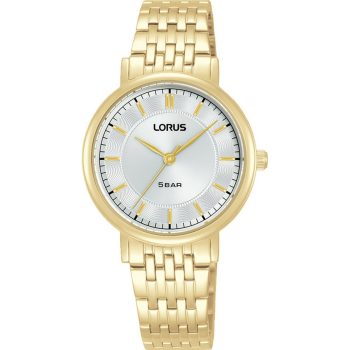 Lorus Ladies White Dial Gold Bracelet Strap Watch