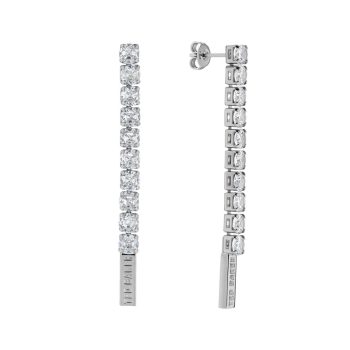Ted Baker Silver Crystal Long Drop Earrings