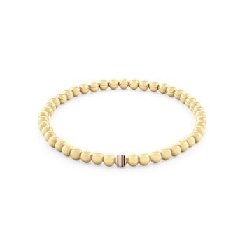 Tommy Hilfiger Ladies Gold Elasticated Beaded Bracelet