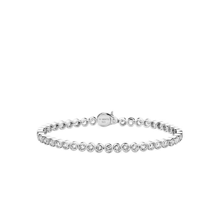 Ti Sento Milano Silver Bezel Set Tennis Bracelet