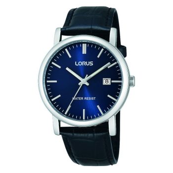 Lorus Gents Blue Dial Leather Strap Watch