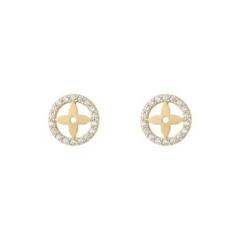 9ct Yellow Gold Cubic Zirconia Round Cut Out Stud Earrings