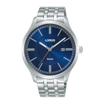 Lorus Gents Navy Dial Silver Bracelet Strap Watch