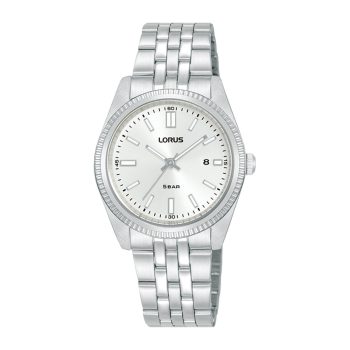 Lorus Ladies White Dial Silver Bracelet Strap Watch