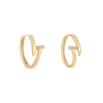 9ct Yellow Gold Screw Style Hoop Earrings