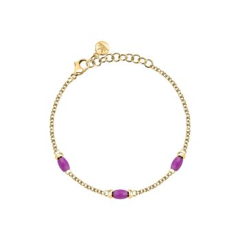 Gold Plated Purple Beaded Bracelet