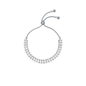 Ted Baker Silver Crystal Baguette Drawstring Bracelet