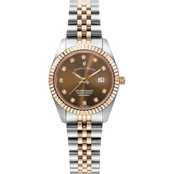 Jacques Du Manoir Ladies Inspiration Two-Tone Brown Dial Watch