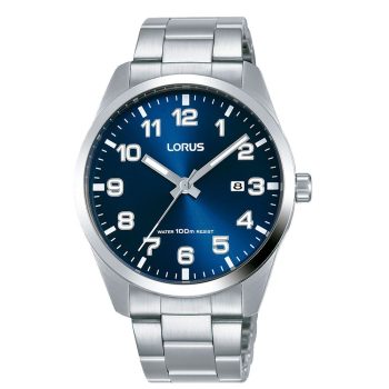 Lorus Gents Blue Dial Silver Bracelet Strap Watch