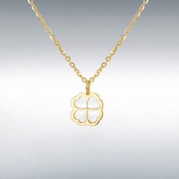 9ct Yellow Gold Mother of Pearl Petal Necklace