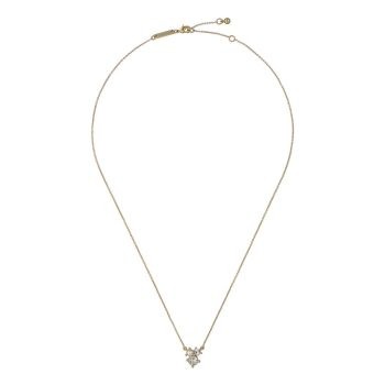 Ted Baker Gold Cluster Diamond and Pearl Pendant