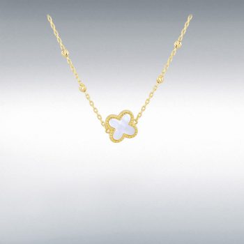 9ct Yellow Gold Mother of Pearl Clover Pendant