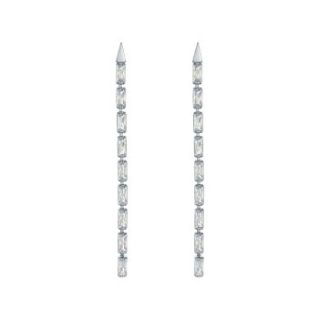 Ted Baker Silver Baguette Long Drop Earrings