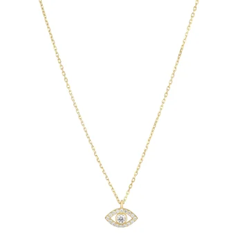 Sterling Silver Gold Plated Evil Eye Pendant