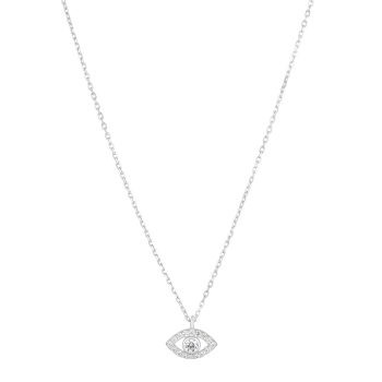 Sterling Silver Cubic Zirconia Evil Eye Pendant