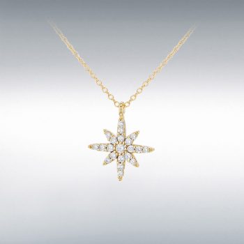 9ct Yellow Gold Cubic Zirconia North Star Pendant