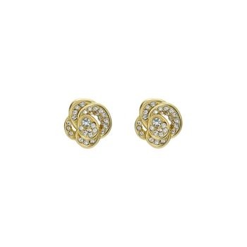 Ted Baker Gold Crystal Flower Stud Earrings