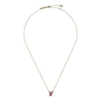 Ted Baker Gold Pink Cluster Pendant