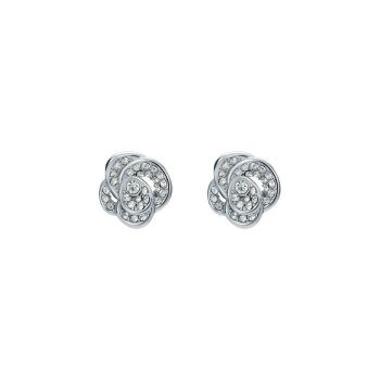 Ted Baker Silver Crystal Flower Stud Earrings
