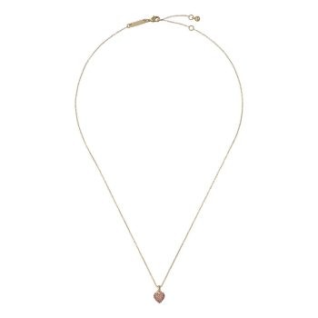 Ted Baker Gold Pink Ombre Crystal Heart Pendant