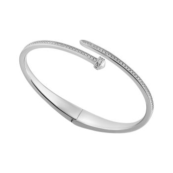 Sterling Silver Cubic Zirconia Screw Style Bangle