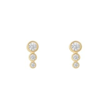 9ct Yellow Gold Cubic Zirconia Bubble Stud