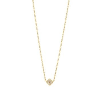 Sterling Silver Gold Plated Cubic Zirconia Clover Pendant