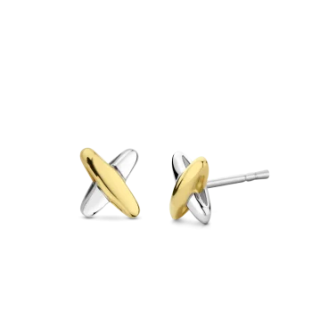 Ti Sento Milano Two-Tone Criss Cross Stud Earrings