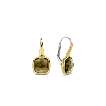 Ti Sento Milano Gold Khaki Stone Drop Earrings